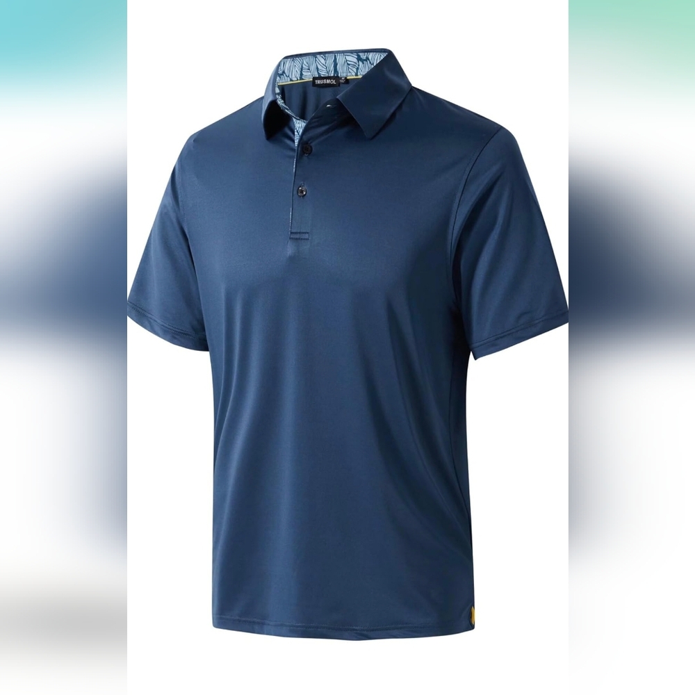 Mens Golf Shirts Dry Fit Short Sleeve Casual Performance Solid Collared Polo